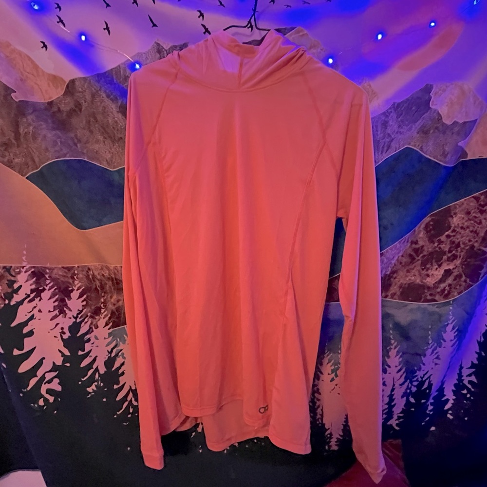 Outdoor Research Echo Sun hoodie Womens Large in color Guava Brand new w/o tags